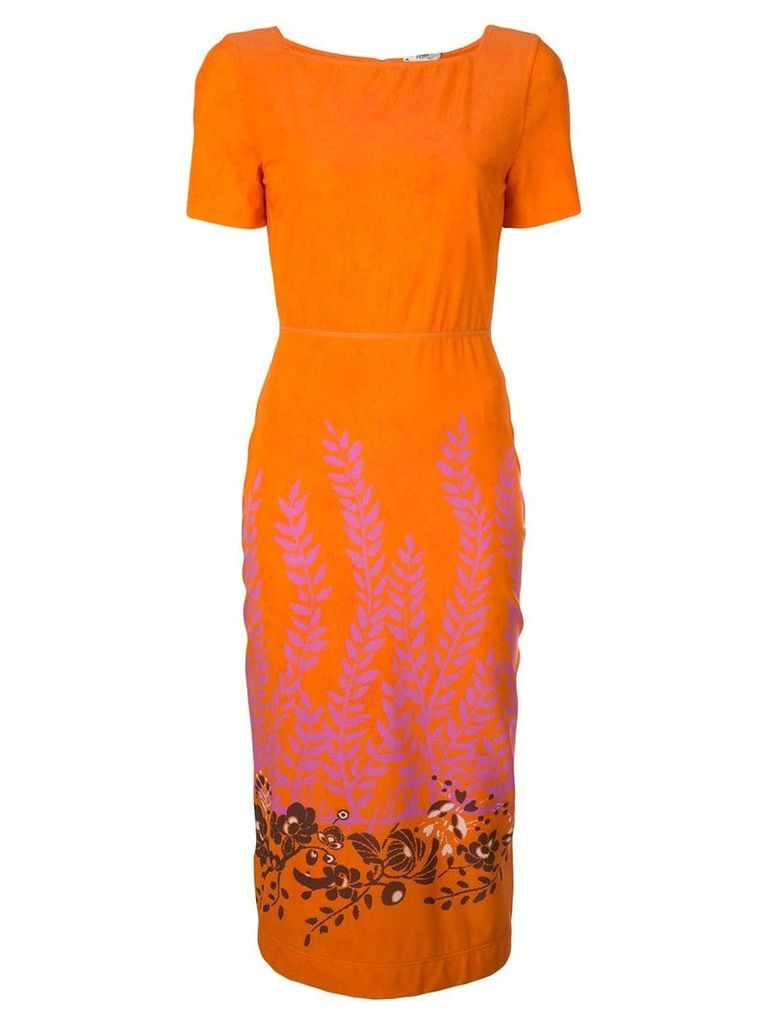 Fendi floral print dress - Orange