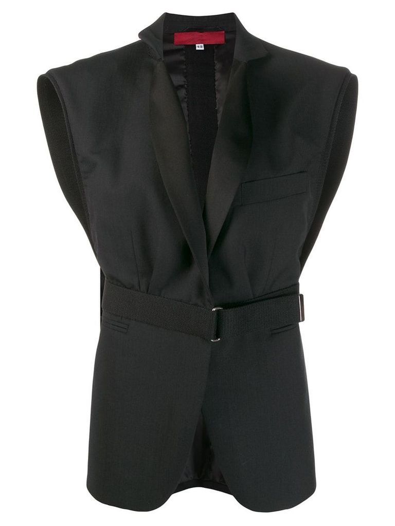 Di Liborio boxy belted waistcoat - Black