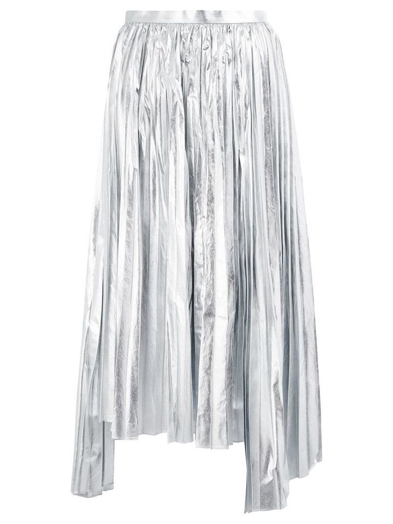 Juun.J asymmetric pleated skirt - Silver