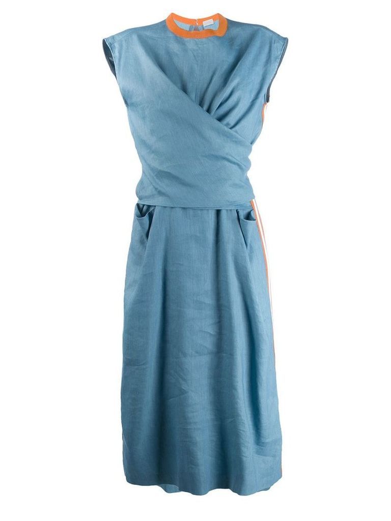 MRZ wrap front dress - Blue