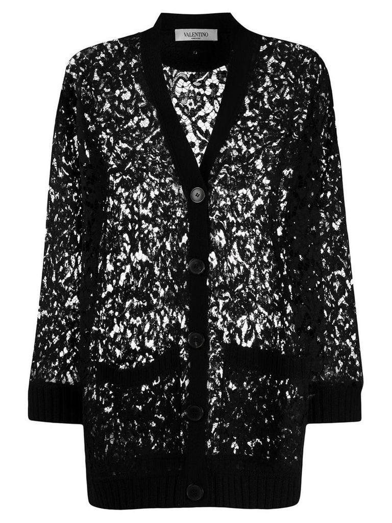 Valentino knitted lace cardigan - Black