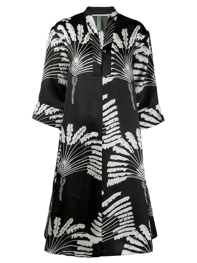 Rianna + Nina Palm print dress - Black