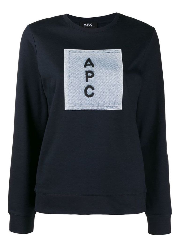 A.P.C. contrast logo jumper - Blue