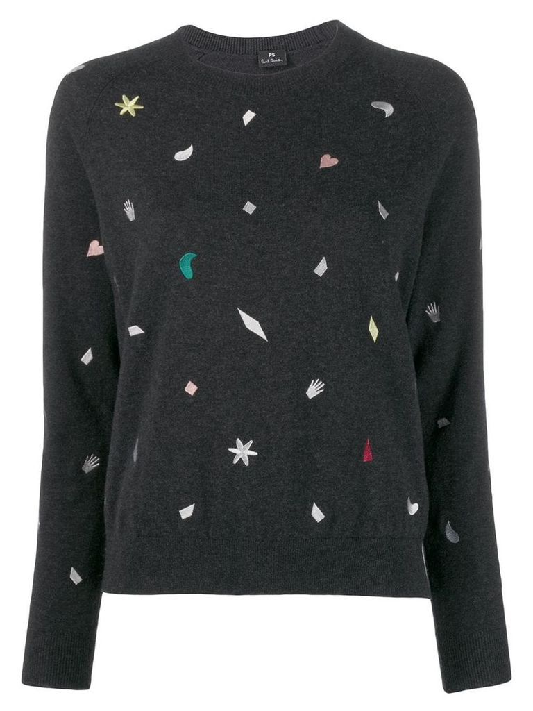 PS Paul Smith embroidered fitted sweater - Grey
