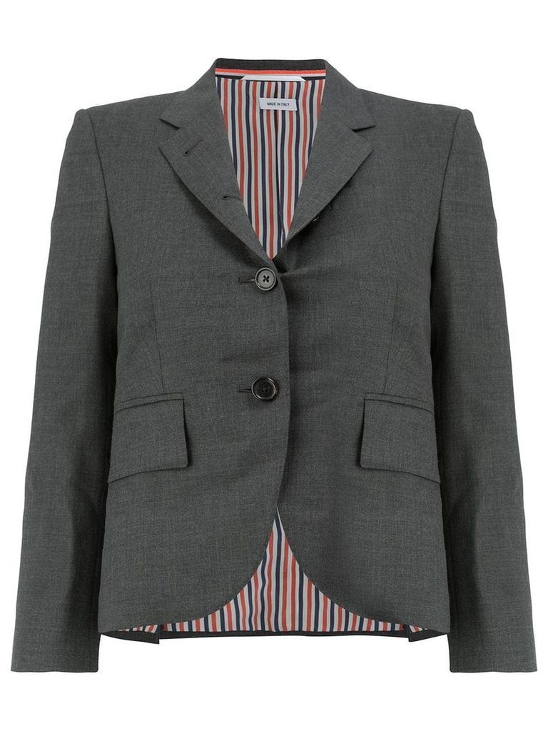 Thom Browne Classic Single Breasted Sport Coat in Medium Grey 2-PLY