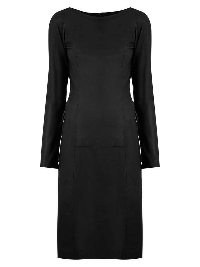 Clé leather midi pencil dress - Black