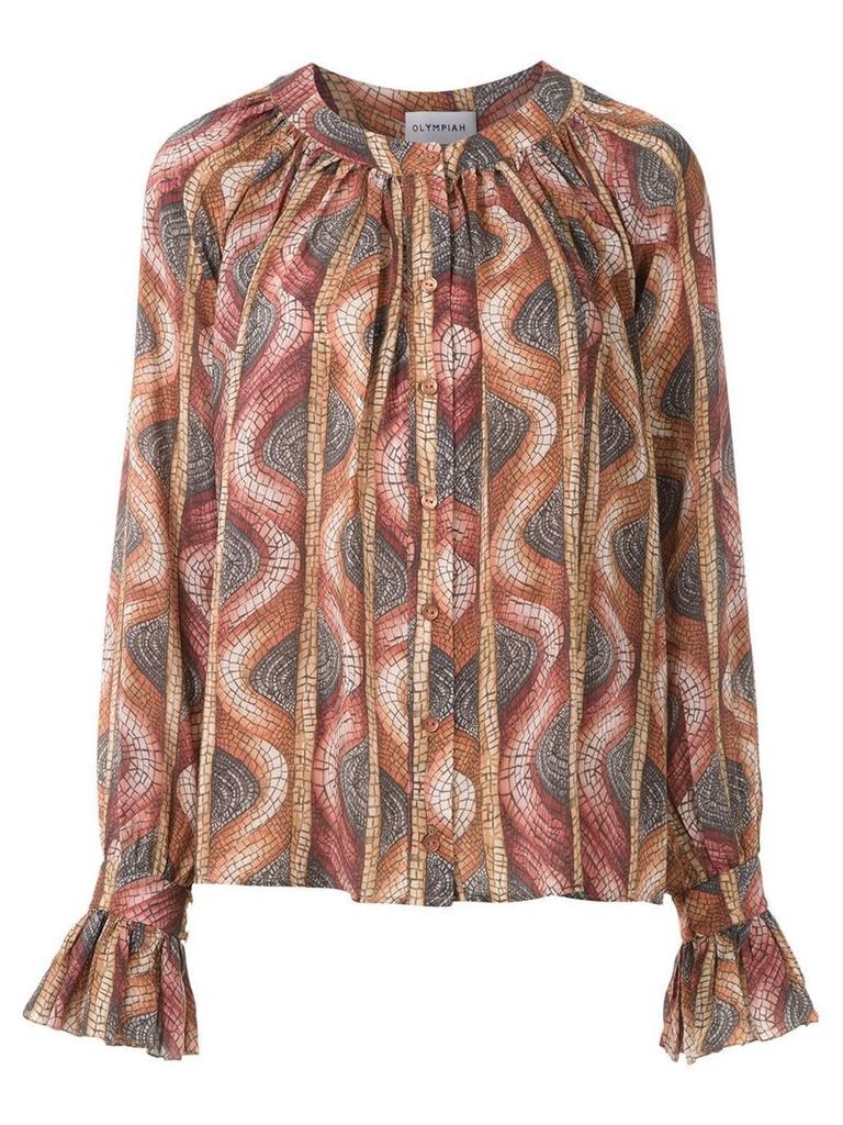 Olympiah ruched stone pattern blouse - Multicolour