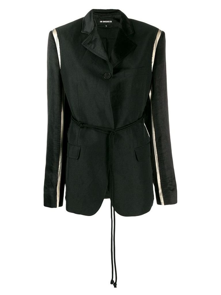 Ann Demeulemeester contrast sleeve blazer - Black