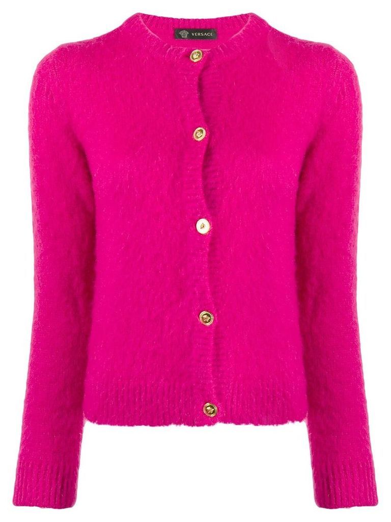 Versace fluffy knitted cardigan - Pink