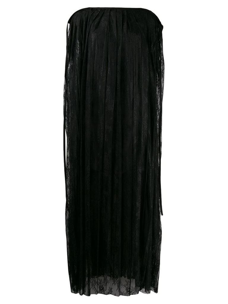 Mm6 Maison Margiela long lace overlay dress - Black