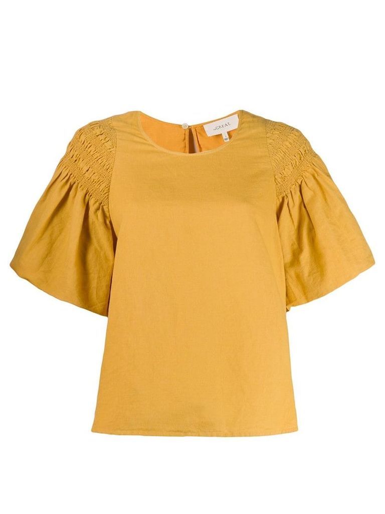 The Great. boxy shirred sleeve blouse - Yellow