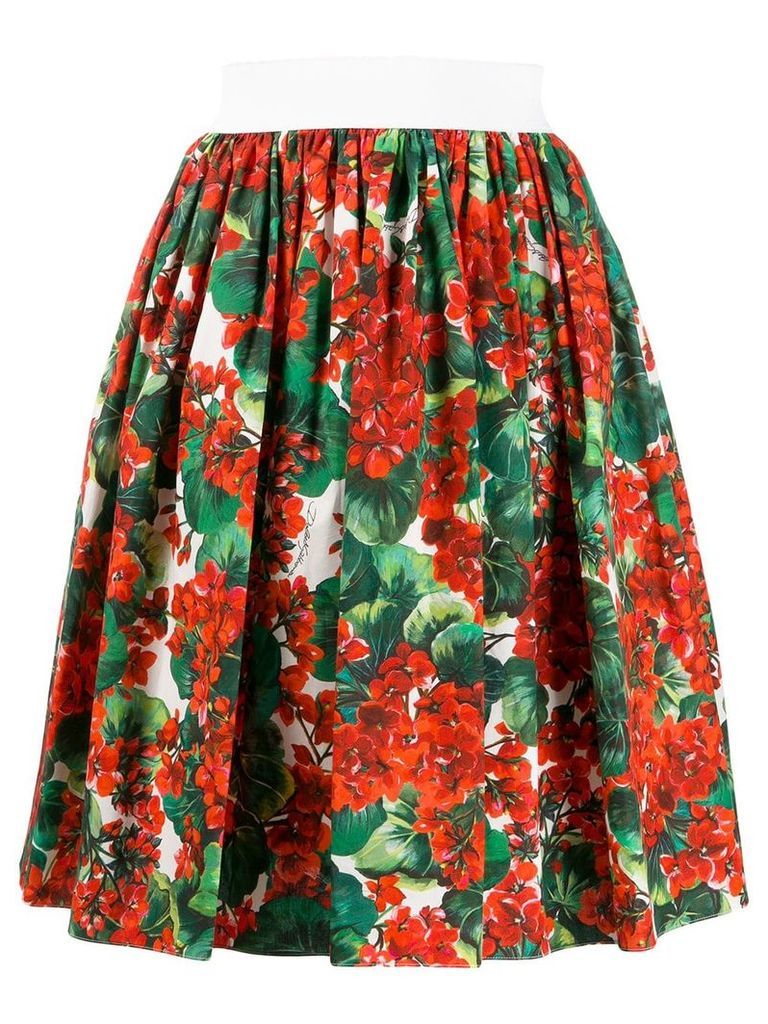 Dolce & Gabbana floral print skirt - Red