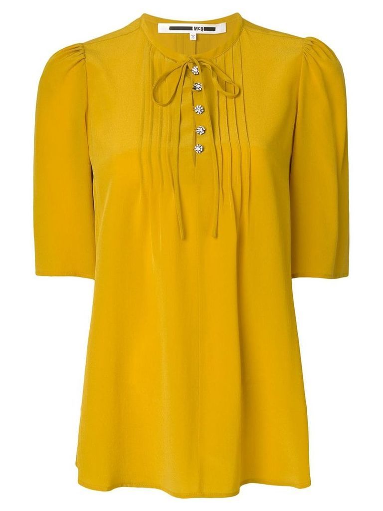 McQ Alexander McQueen front bow-tie blouse - Yellow