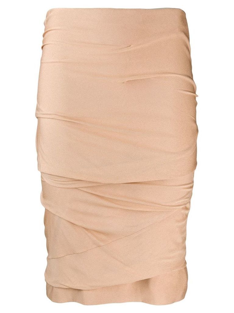 Tom Ford gathered pencil skirt - Neutrals