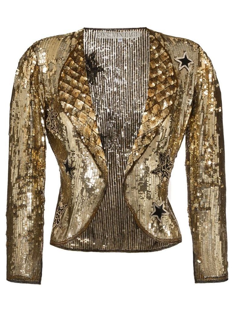 One Vintage cropped sequin blazer - Metallic