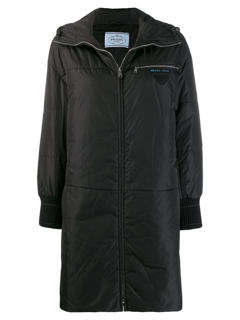 Prada padded hooded coat - Black