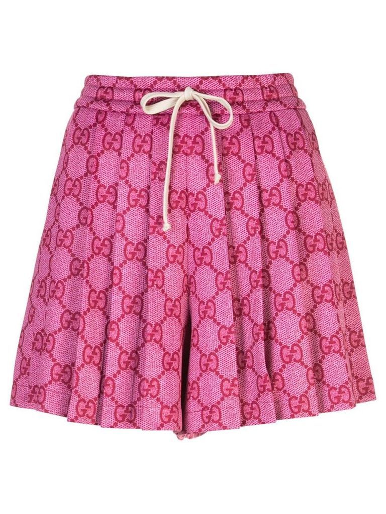 Gucci GG Supreme pleated skirt - Pink