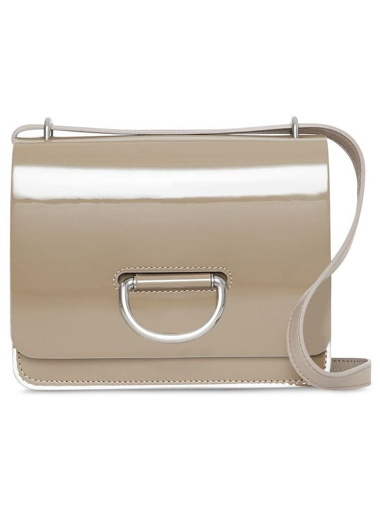 Burberry The Small Patent Leather D-ring Bag - Grey