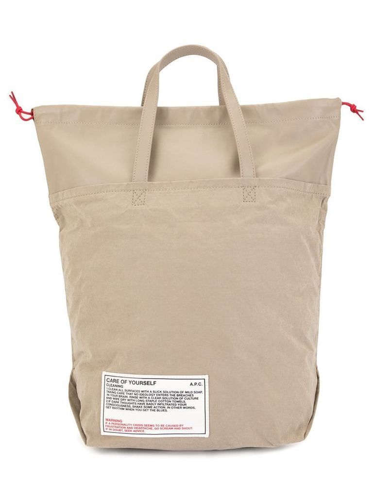 A.P.C. Care For Yourself shopping tote - Neutrals