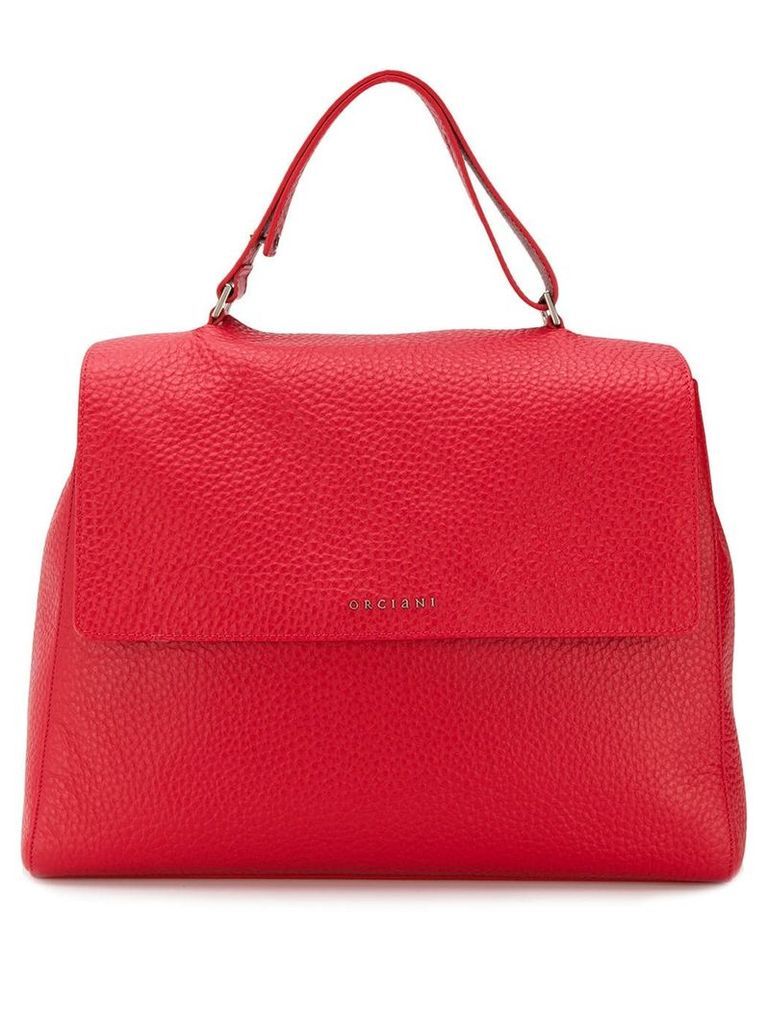 Orciani large pebbled tote bag - Red