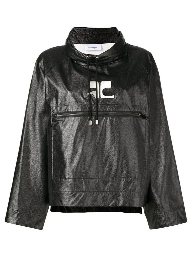 Courrèges oversized cropped jacket - Black