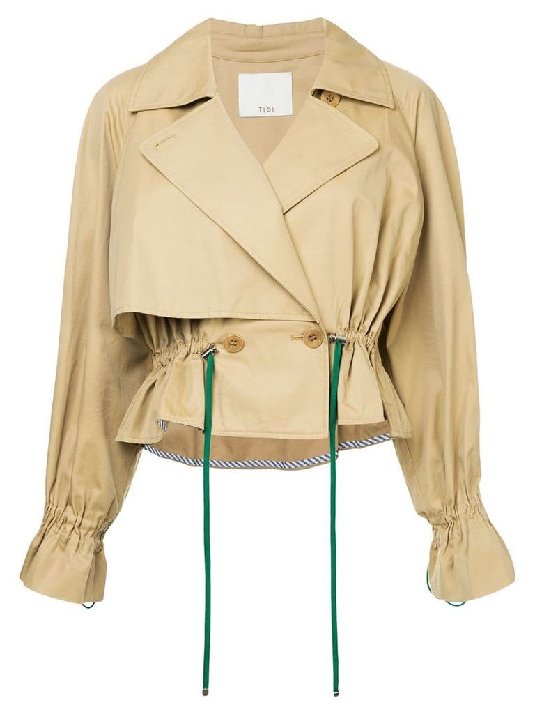 Tibi cropped trench coat - Brown