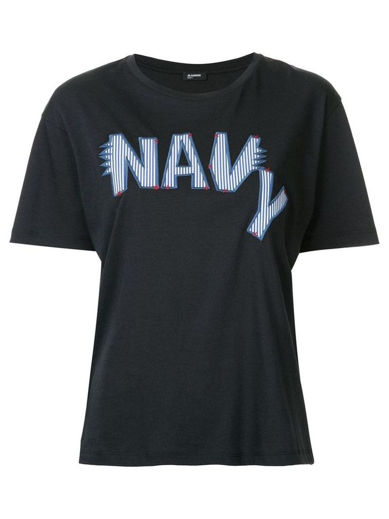 Jil Sander Navy embroidered logo T-shirt - Blue