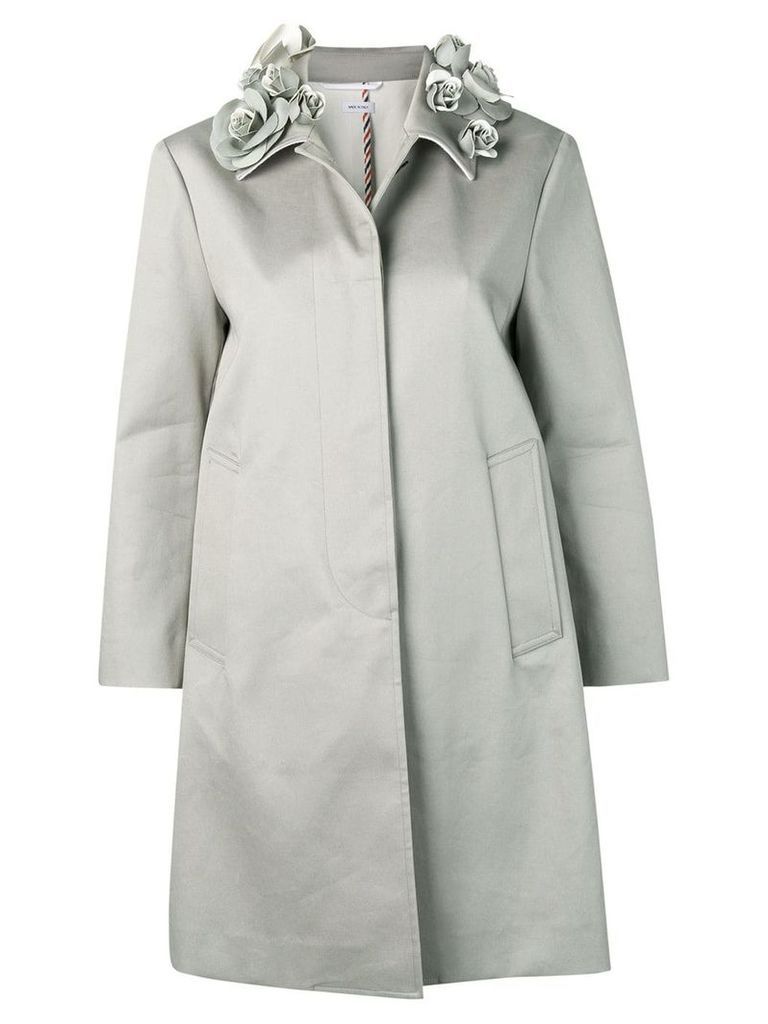 Thom Browne rose collar coat - Grey
