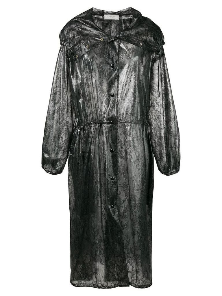 Nina Ricci lace print raincoat - Black