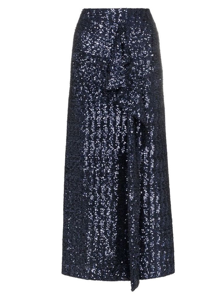 Roland Mouret low sequin embellished asymmetric skirt - Blue