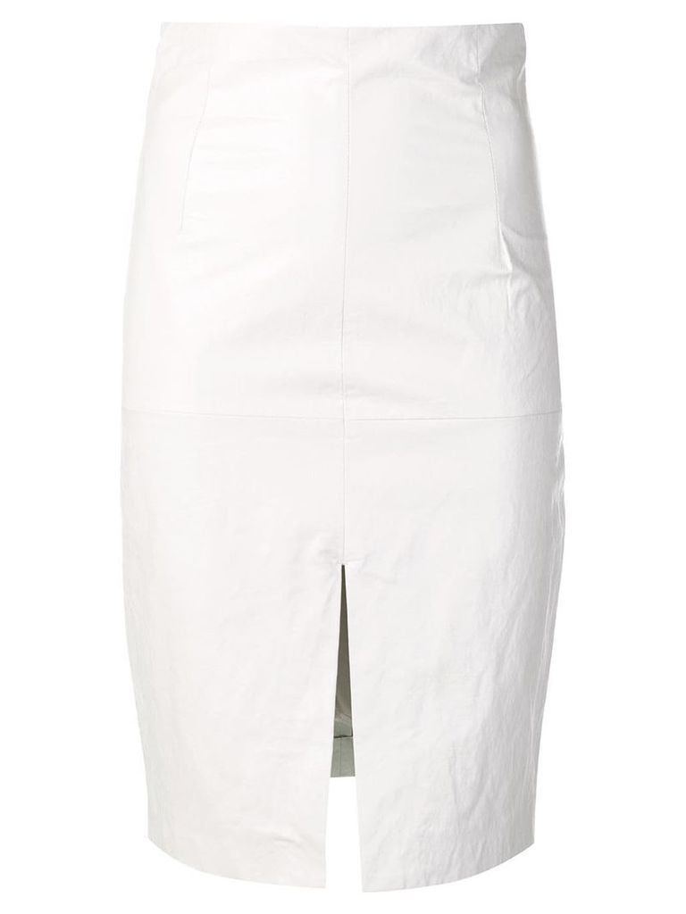 Twin-Set faux leather pencil skirt - White