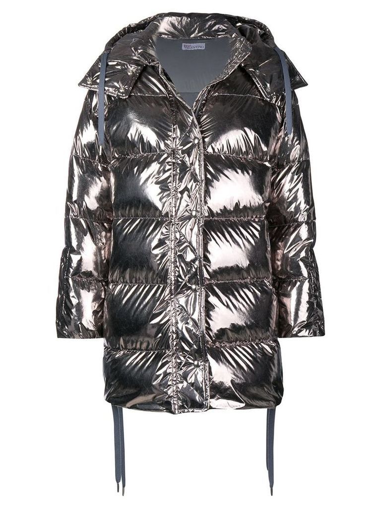 Red Valentino RED Valentino shiny puffer jacket - Silver