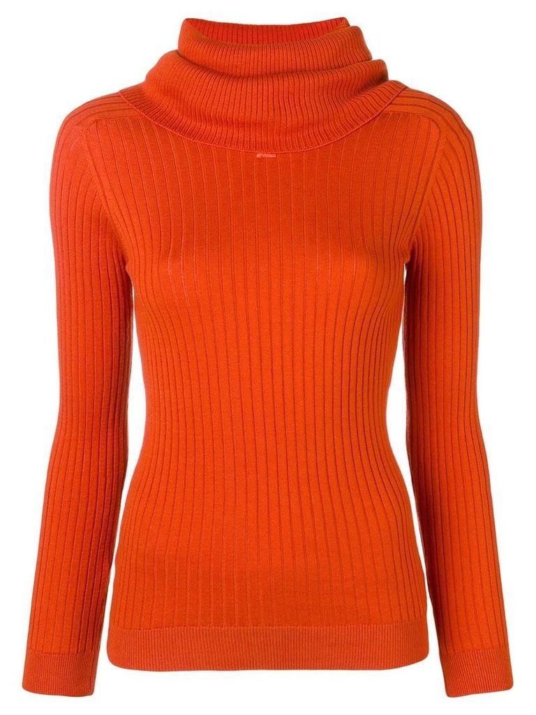 Courrèges roll neck fitted sweater - Orange