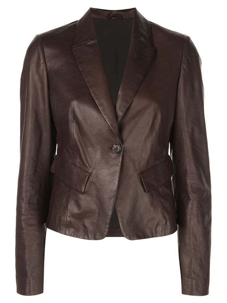 Brunello Cucinelli leather blazer - Brown