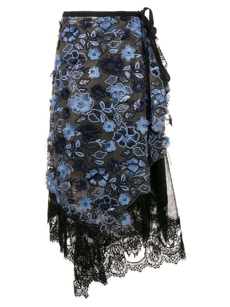 Antonio Marras embroidered midi skirt - Black