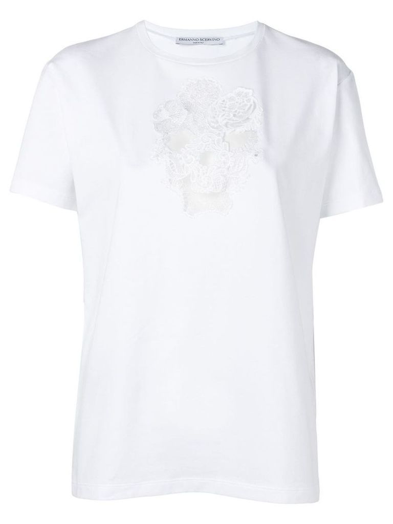Ermanno Scervino embroidered flower T-shirt - White