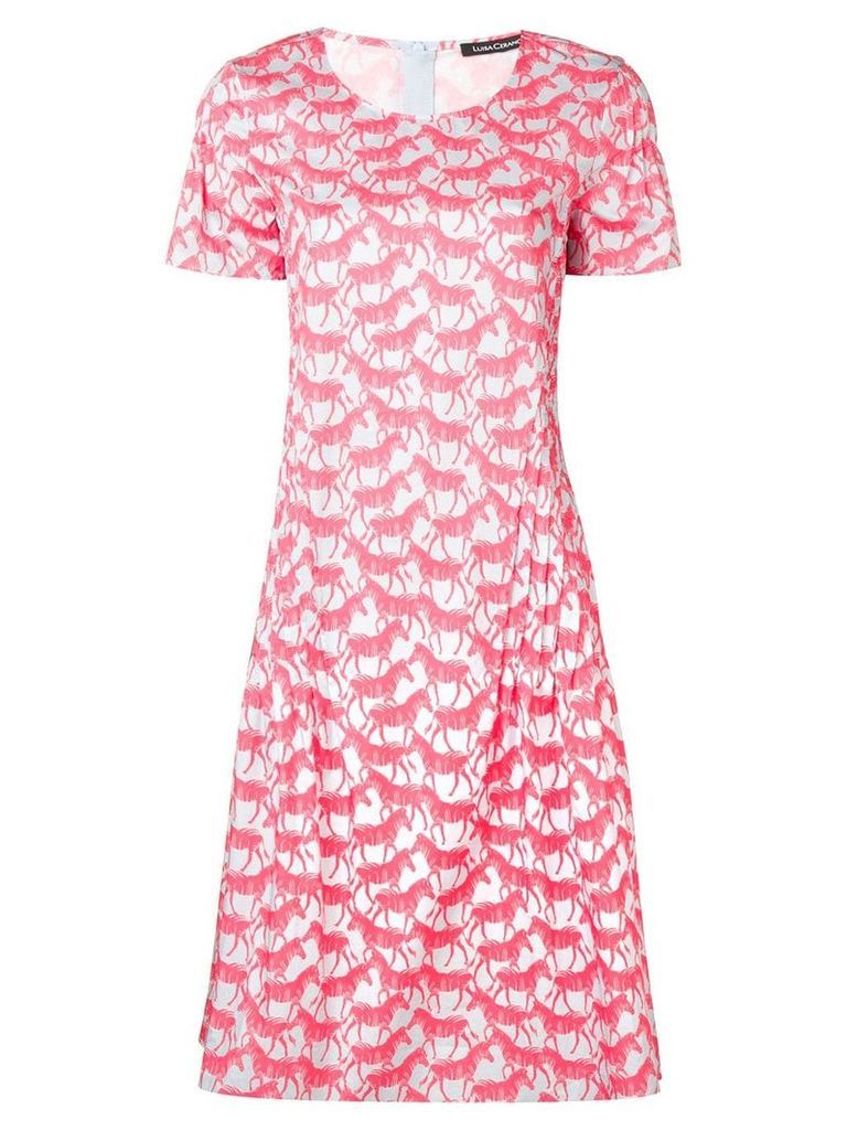 Luisa Cerano zebra print flared dress - Pink