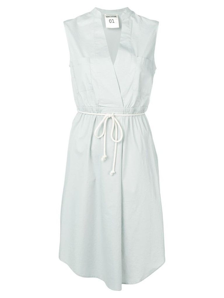 Semicouture belted sleeveless dress - Grey