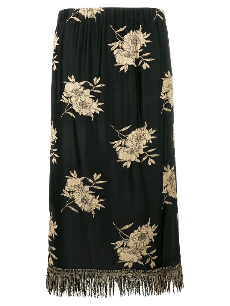 Etro floral-print midi skirt - Black