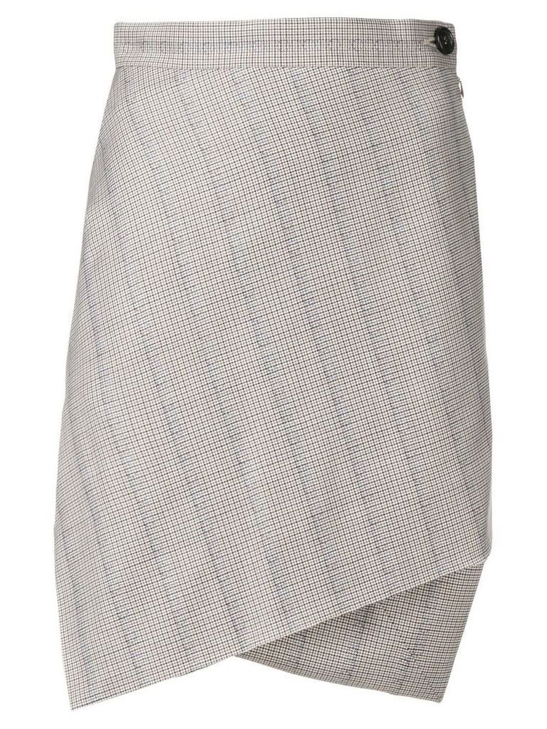 Vivienne Westwood Anglomania asymmetric check skirt - Brown