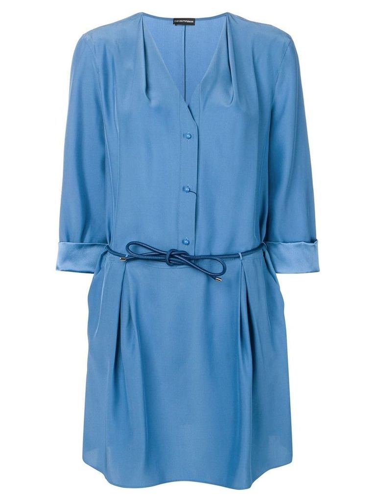 Emporio Armani belted short dress - Blue