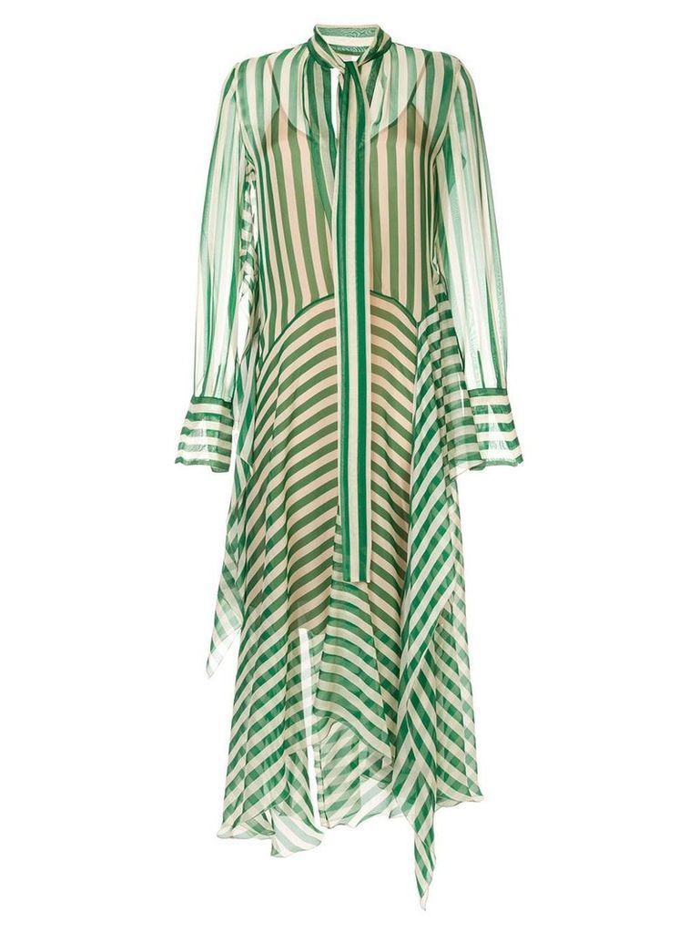 Petar Petrov asymmetric striped silk dress - Green