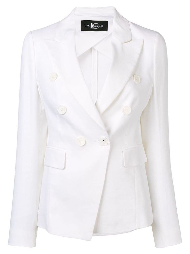 Luisa Cerano fitted double-breasted blazer - White