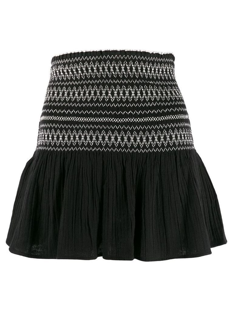 Mes Demoiselles A-line embroidered skirt - Black