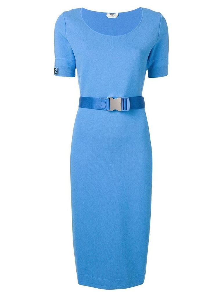Fendi belted pencil dress - Blue