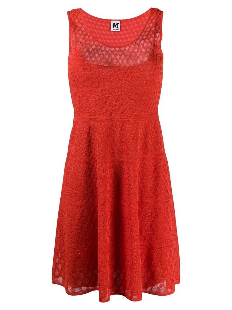 M Missoni knitted mid dress - Red