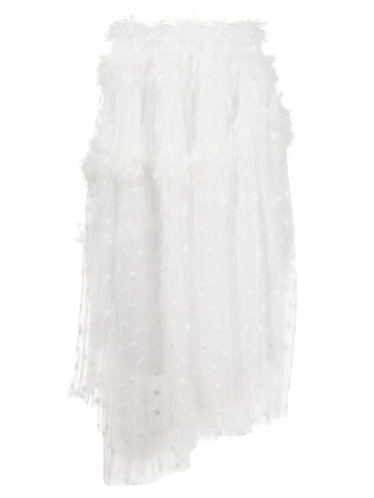 Jourden twinkle tulle midi skirt - White