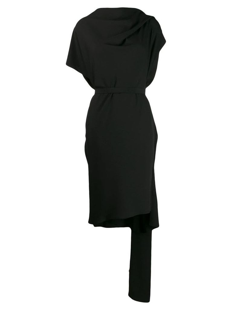 Poiret deconstructed tie waist dress - Black