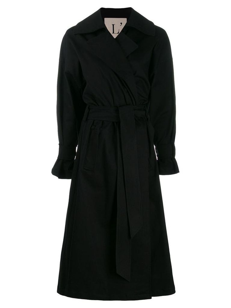 L'Autre Chose wrap style trench coat - Black