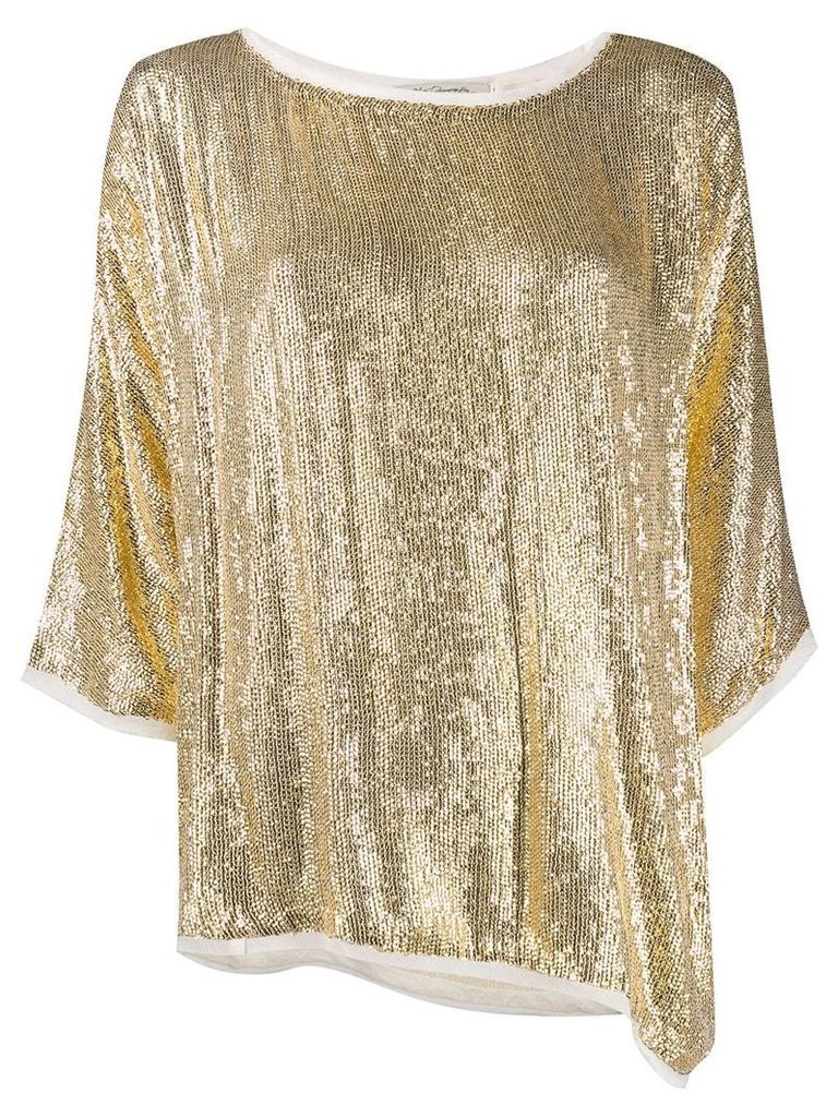 Mes Demoiselles sequinned drape blouse - Gold